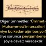 Diğer ümmetler, ‘Ümmet-i Muhammed’in terazileri niye bu kadar ağır basıyor?’ diye sorunca peygamberleri şöyle cevap verecektir: