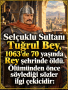 Tuğrul Bey’in Rey’deki son portresi