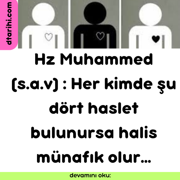 Hz Muhammed (s.a.v) : Her kimde şu dört haslet bulunursa halis münafık olur…