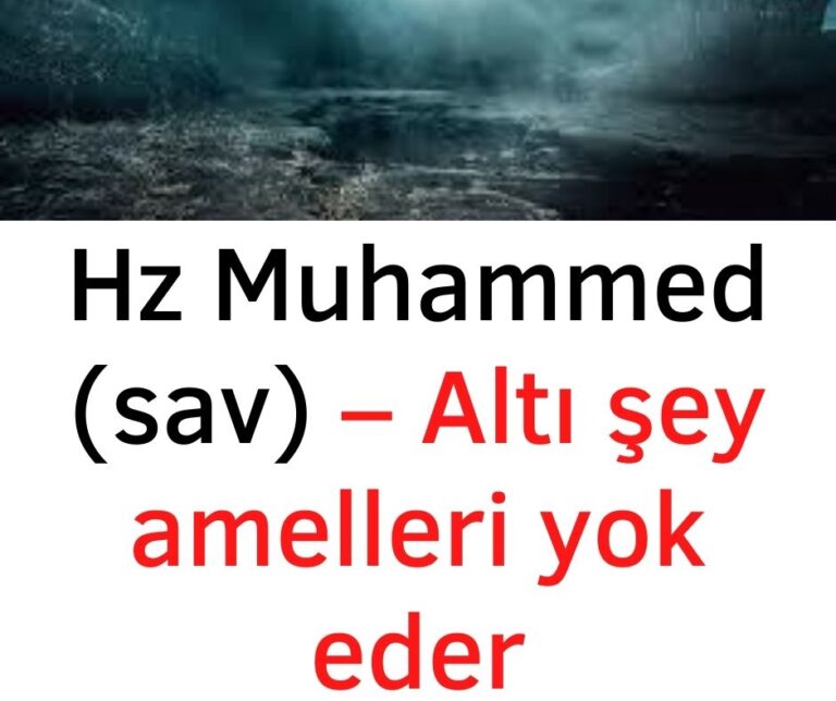 Hz Muhammed (sav) – Altı şey amelleri yok eder
