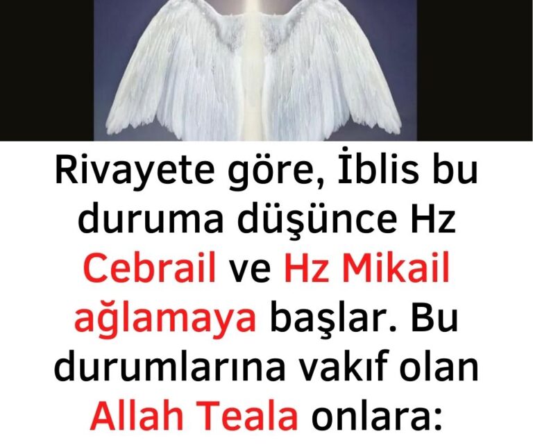 Rivayete göre, İblis bu duruma düşünce Hz Cebrail ve Hz Mikail ağlamaya başlar. Bu durumlarına vakıf olan Allah Teala onlara: