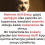 Mehmet Akif Ersoy, güçlü şairliğiyle ülke çapında ün kazanınca, kendisini sevenler olduğu kadar kıskananlar da olmuş.  Bir toplantıda bu kıskanç kişilerden biri Mehmet Akif’i küçük düşürme amacıyla yüksek sesle şu soruyu yöneltmiş: