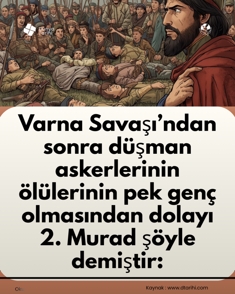 Varna Savaşı’ndan sonra düşman askerlerinin ölülerinin pek genç olmasından dolayı 2. Murad şöyle demiştir:
