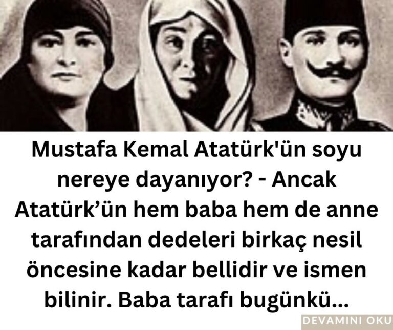 Mustafa Kemal Atatürk’ün soyu nereye dayanıyor? – Ancak Atatürk’ün hem baba hem de anne tarafından dedeleri birkaç nesil öncesine kadar bellidir ve ismen bilinir. Baba tarafı bugünkü…