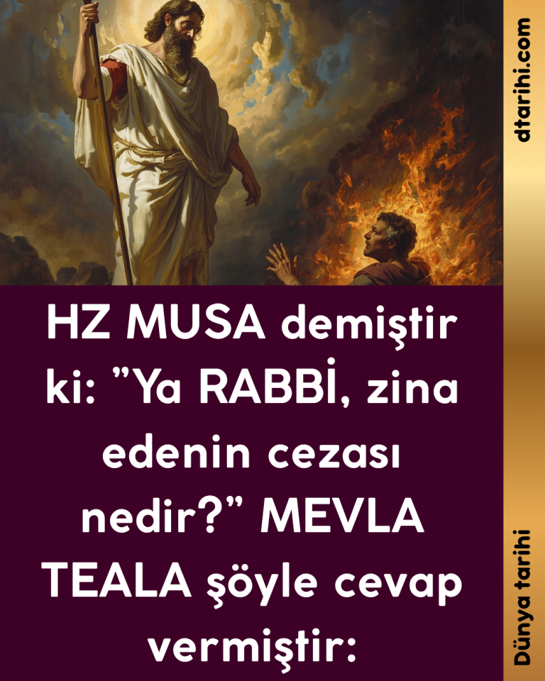 HZ MUSA demiştir ki: ”Ya RABBİ, zina edenin cezası nedir?” MEVLA TEALA şöyle cevap vermiştir: