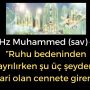 Hz Muhammed (sav) – ”Ruhu bedeninden ayrılırken şu üç şeyden ari olan cennete girer: