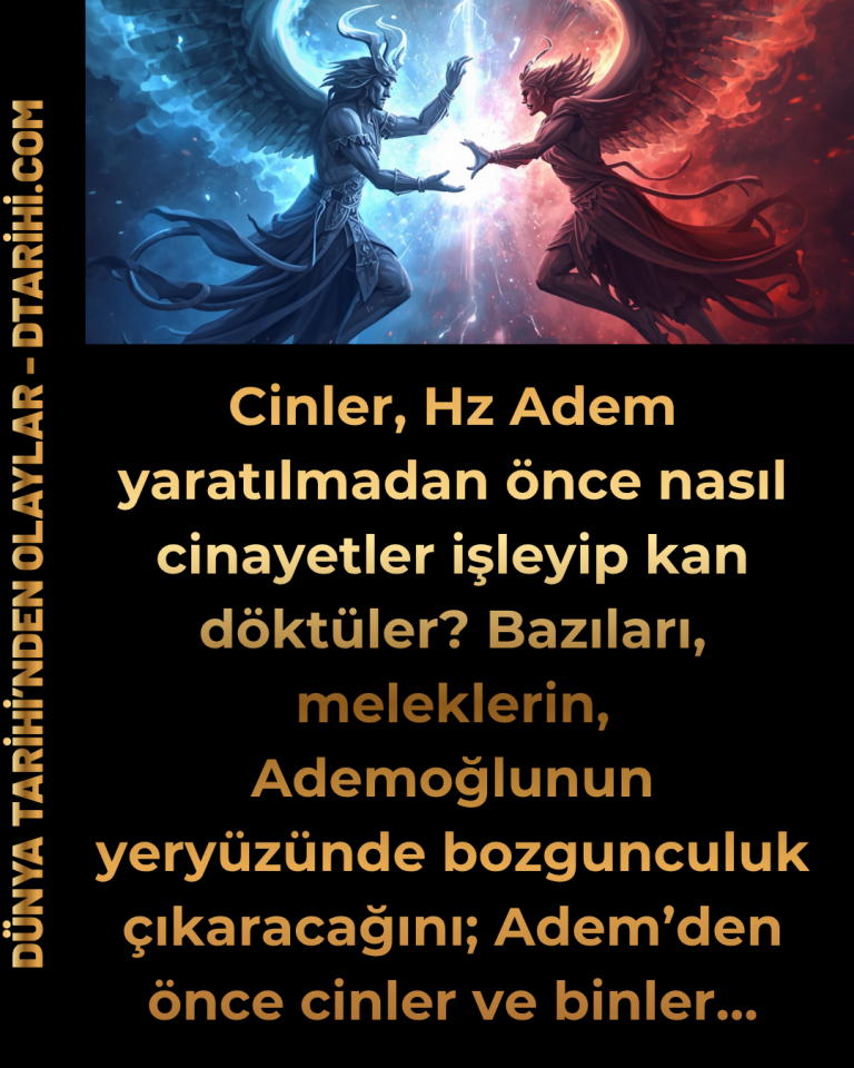 Cinler, Hz Adem yaratılmadan önce nasıl cinayetler işleyip kan döktüler? Bazıları, meleklerin,  Ademoğlunun yeryüzünde bozgunculuk  çıkaracağını; Adem’den önce cinler ve binler…
