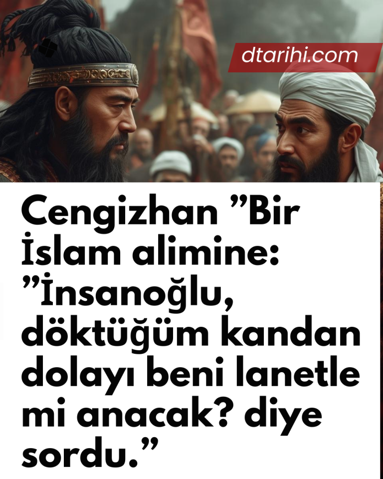 Cengizhan ”Bir İslam alimine: ”İnsanoğlu, döktüğüm kandan dolayı beni lanetle mi anacak? diye sordu.”