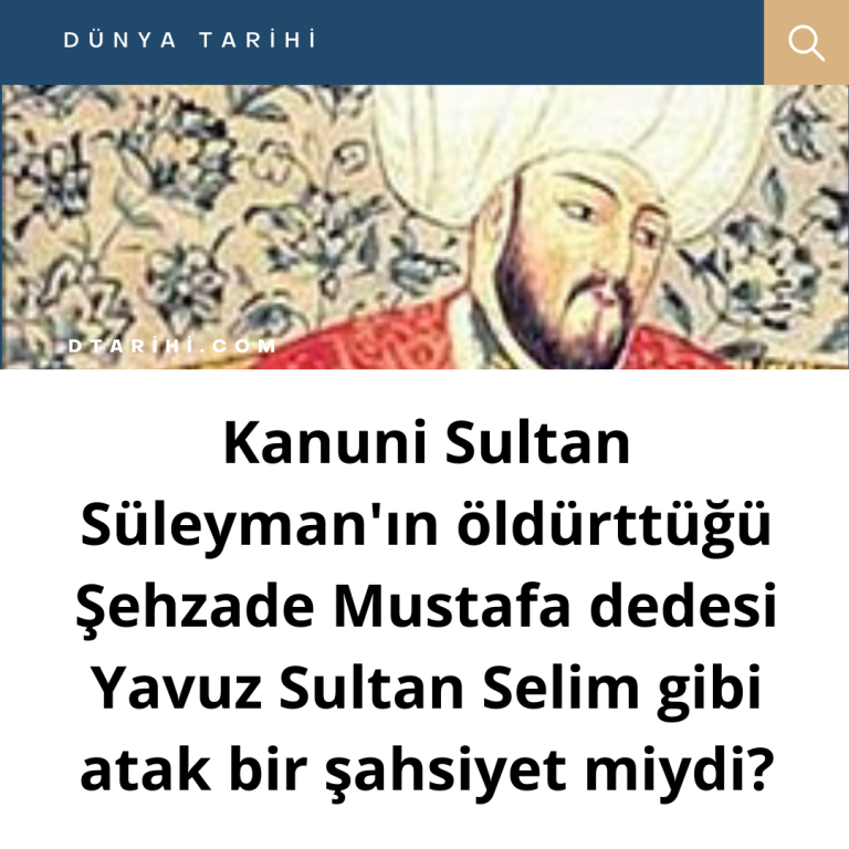 Kanuni Sultan Süleyman’ın öldürttüğü Şehzade Mustafa dedesi Yavuz Sultan Selim gibi atak bir şahsiyet miydi?