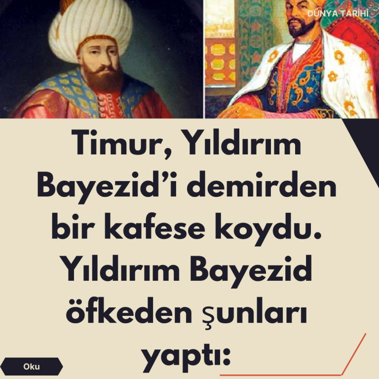 Timur, Yıldırım Bayezid’i demirden bir kafese koydu. Yıldırım Bayezid öfkeden şunları yaptı: