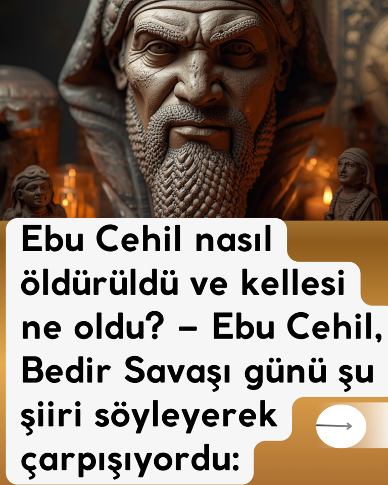 Ebu Cehil nasıl öldürüldü ve kellesi ne oldu? – Ebu Cehil, Bedir Savaşı günü şu şiiri söyleyerek çarpışıyordu:
