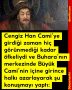 Cengiz Han Cami’ye girdiği zaman hiç görünmediği kadar öfkeliydi ve Buhara’nın merkezinde Büyük Cami’nin içine girince halkı azarlayarak şu konuşmayı yaptı: