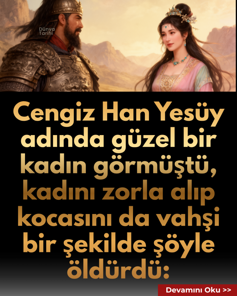Cengiz Han Yesüy adında güzel bir kadın görmüştü, kadını zorla alıp kocasını da vahşi bir şekilde şöyle öldürdü: