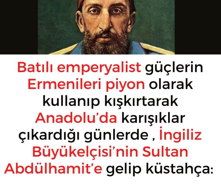 Batılı emperyalist güçlerin Ermenileri piyon olarak kullanıp kışkırtarak Anadolu’da karışıklar çıkardığı günlerde , İngiliz Büyükelçisi’nin Sultan Abdülhamit’e gelip küstahça: