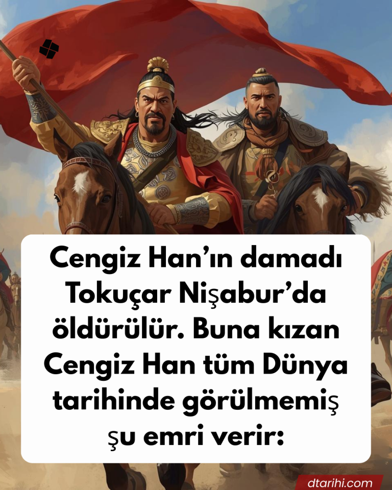 Cengiz Han’ın damadı Tokuçar Nişabur’da öldürülür. Buna kızan Cengiz Han tüm Dünya tarihinde görülmemiş şu emri verir: