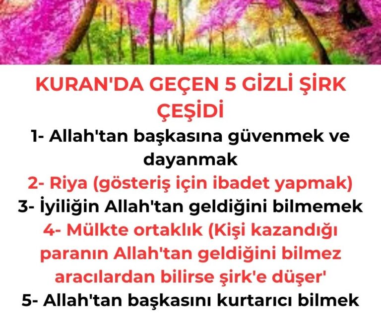 Kuran’da geçen 5 gizli şirk (ortaklık) çeşidi
