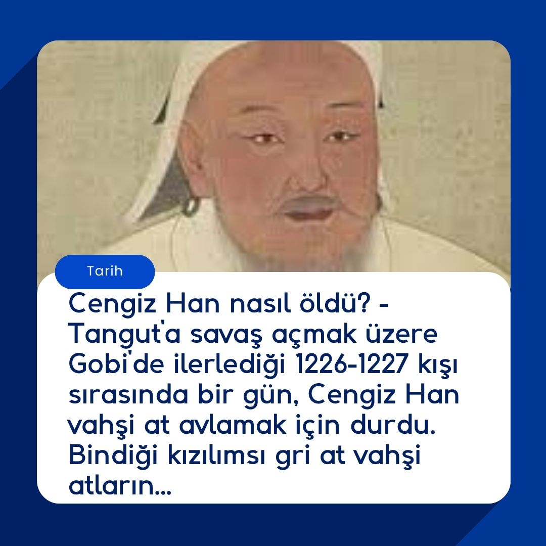 Cengiz Han nasıl öldü? – Tangut’a savaş açmak üzere Gobi’de ilerlediği 1226-1227 kışı sırasında bir gün, Cengiz Han vahşi at avlamak için durdu. Bindiği kızılımsı gri at vahşi atların…