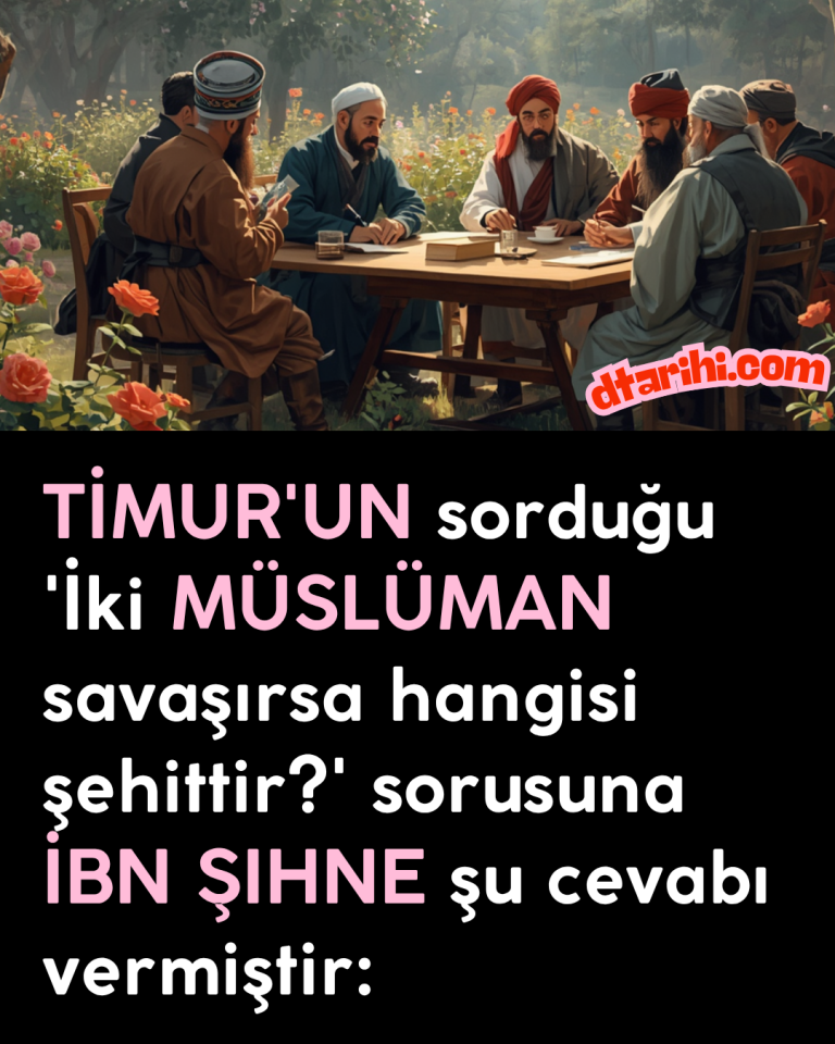 TİMUR’UN sorduğu ‘İki MÜSLÜMAN savaşırsa hangisi şehittir?’ sorusuna  İBN ŞIHNE şu cevabı vermiştir: