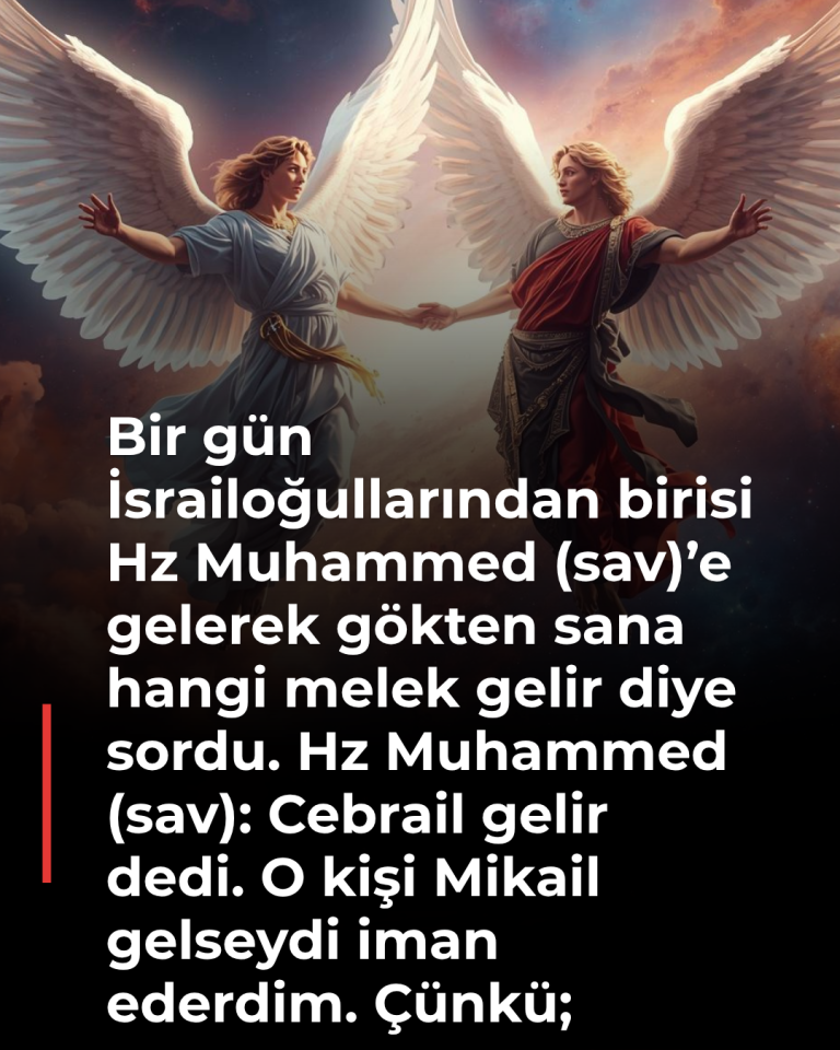 Bir gün İsrailoğullarından birisi Hz Muhammed (sav)’e gelerek gökten sana hangi melek gelir diye sordu. Hz Muhammed (sav): Cebrail gelir dedi. O kişi Mikail gelseydi iman ederdim. Çünkü;
