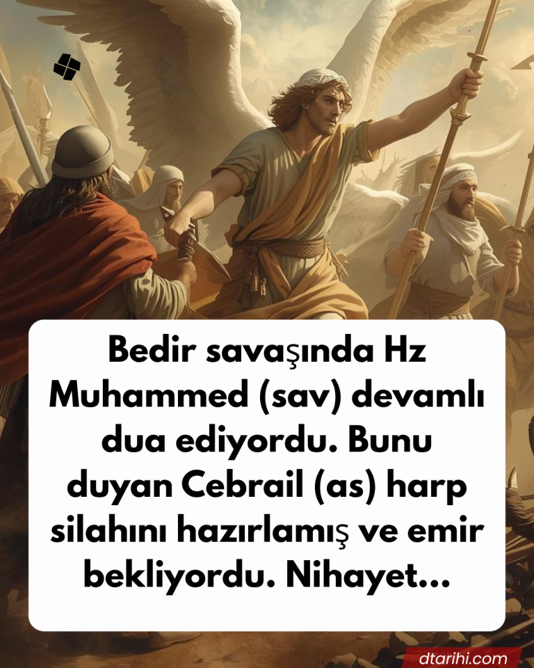 Bedir savaşında Hz Muhammed (sav) devamlı dua ediyordu. Bunu duyan Cebrail (as) harp silahını hazırlamış ve emir bekliyordu. Nihayet…