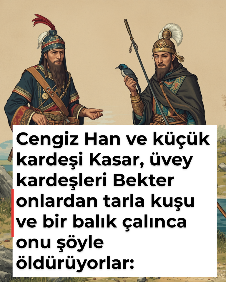 Cengiz Han ve küçük kardeşi Kasar, üvey kardeşleri Bekter onlardan tarla kuşu ve bir balık çalınca onu şöyle öldürüyorlar:
