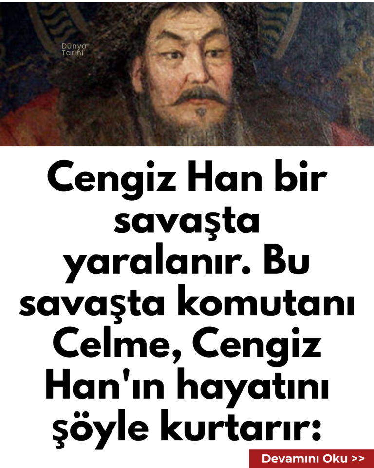 Cengiz Han bir savaşta yaralanır. Bu savaşta komutanı Celme, Cengiz Han’ın hayatını şöyle kurtarır: